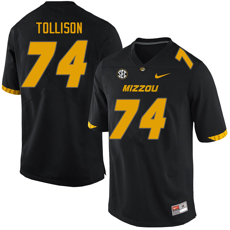 Men #74 Connor Tollison Missouri Tigers College Football Jerseys Sale-Black - Click Image to Close